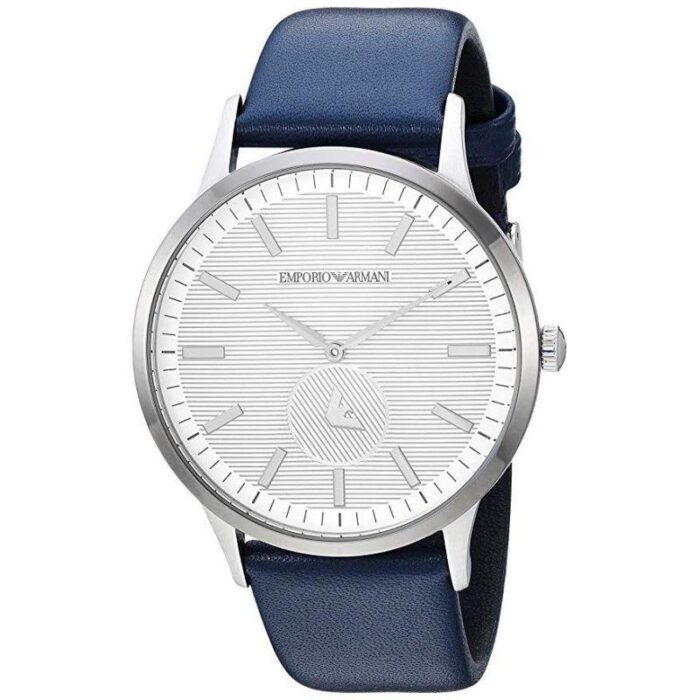 Emporio Armani Renato White DIal Blue Leather Strap Watch For Men - AR11119 - Image 6
